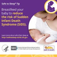 Safe to Sleep Tip with mom breastfeeding
